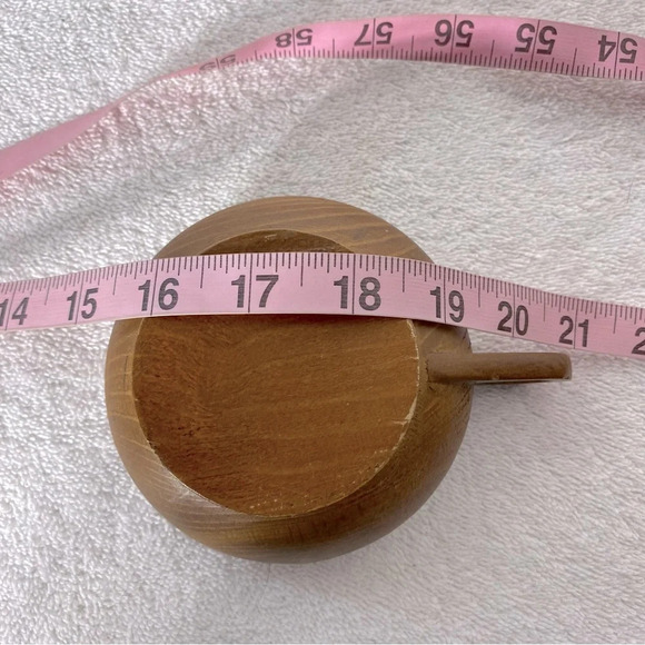 Vintage Handmade Wooden Candle Holder With Handle - Picture 11 of 12